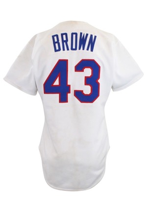 1986 Kevin Brown Texas Rangers Game-Used & Autographed Rookie Home Jersey (JSA)