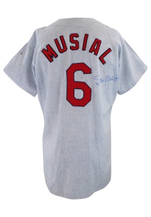 Mid 1960s Stan Musial St. Louis Cardinals Autographed Display Flannel Jersey (JSA)
