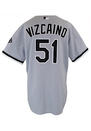 2005 Luis Vizcaino Chicago White Sox Game-Used & Autographed Road Jersey (JSA • Championship Season)