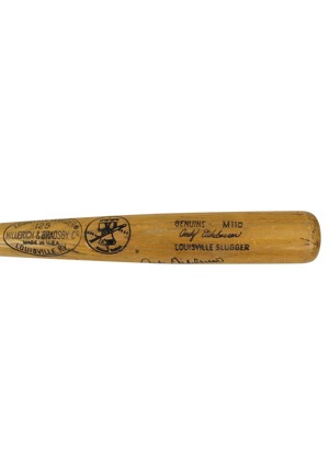 1976 Andy Etchebarren California Angels Game-Used & Autographed Bicentennial Bat (JSA • PSA/DNA Pre-Cert)