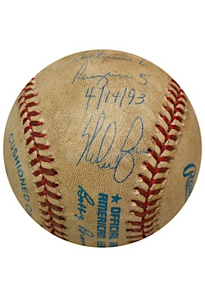 1993 Nolan Ryan Game-Used, Autographed & Inscribed OAL Baseball (JSA)