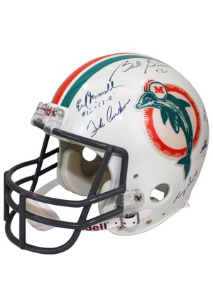 1972 Miami Dolphins Team-Signed LE Riddell Helmet (JSA • Field Of Dreams 17/72 • Undefeated Season)