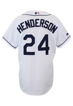 2001 Rickey Henderson San Diego Padres Game-Used Home Jersey
