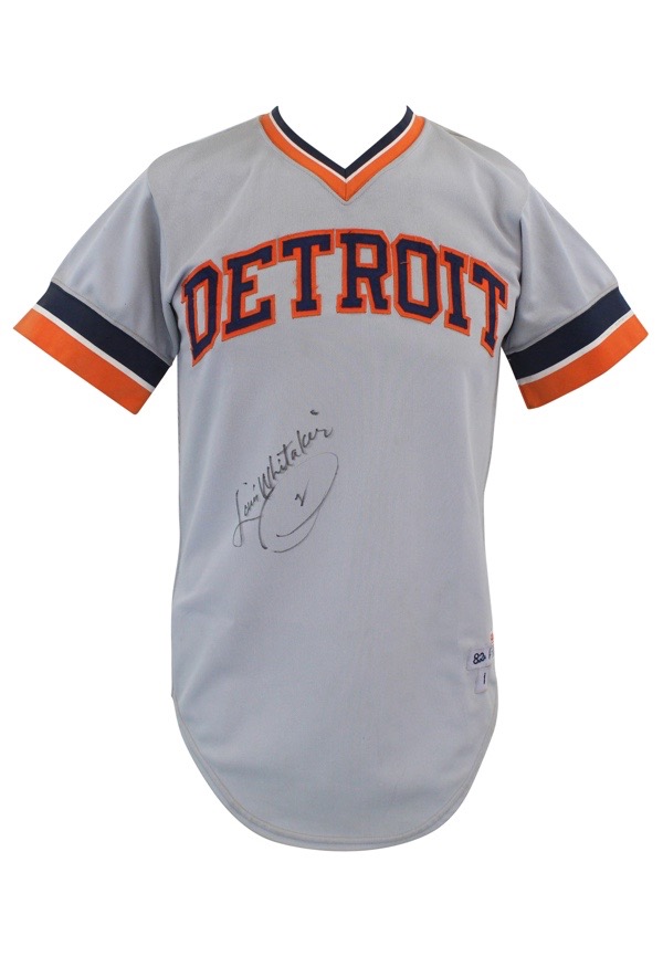Whitaker #1 Detroit Tigers Classic Road Jersey T-Shirt by Vintage Detroit Collection