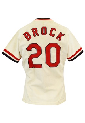 1978 Lou Brock St. Louis Cardinals Game-Used & Autographed Home Jersey (JSA • Photo-Matched & Graded 10)