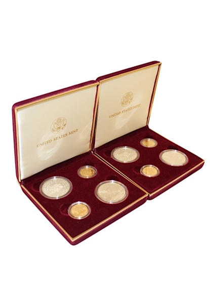 1996-97 US Mint Jackie Robinson 50th Anniversary Commemorative 21.6k Gold Coin Sets (3)