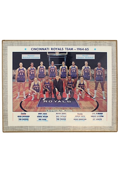 12x10 1964-65 Cincinnati Royals Team Photo