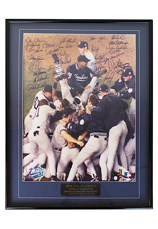 1998 New York Yankees World Series Champs Team Signed Baseball Derek Jeter  JSA