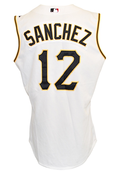 2008 Freddy Sanchez Pittsburgh Pirates Game-Used Home Jersey (Pittsburgh 250 Patch)