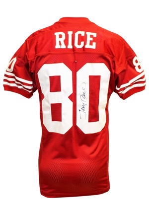 Late 1980s Jerry Rice San Francisco 49ers Game-Used & Autographed Road Jersey (JSA)