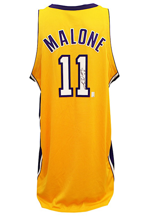 2003-04 Karl Malone Los Angeles Lakers Game-Used & Autographed Home Jersey (JSA • Lakers LOA)