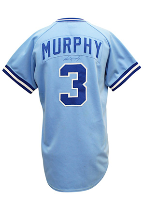 1984 Dale Murphy Atlanta Braves Game-Used & Autographed Blue Alternate Jersey (JSA • Graded 10 • Apparent-Match)