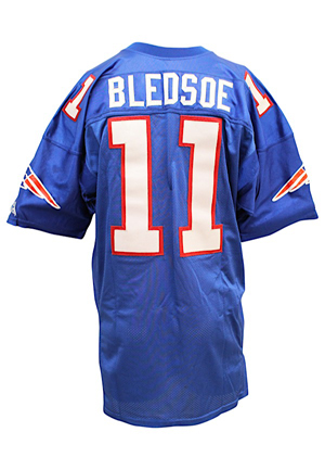 1994 Drew Bledsoe New England Patriots Game-Used Blue Jersey