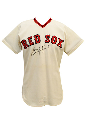 1974 Carl Yastrzemski Boston Red Sox Game-Used & Autographed Home Jersey (JSA • Outstanding Example With Fantastic Wear • Graded A10)