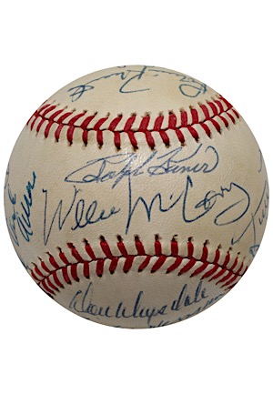 Hall Of Famers Multi-Signed ONL Baseball Including Seaver, Koufax, Mays, McCovey, Musial & Many Others (JSA)