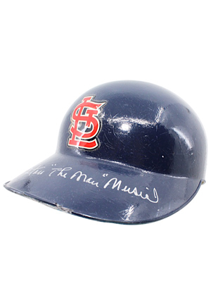 Stan "The Man" Musial St. Louis Cardinals Autographed & Inscribed Helmet (JSA)