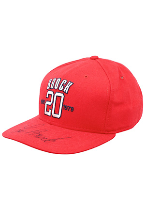 Lou Brock St. Louis Cardinals Autographed "Lou Brock Day" Cap (JSA)