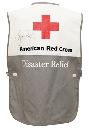 George W. Bush Autographed American Red Cross Disaster Relief Vest (JSA • Directly Given To Red Cross Employee Working Arizona Fires)