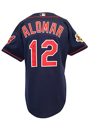 2001 Roberto Alomar Cleveland Indians Game-Used & Autographed Alternate Jersey (JSA)