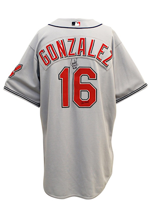 2005 Juan Gonzalez Cleveland Indians Game-Used & Autographed Road Jersey (JSA)