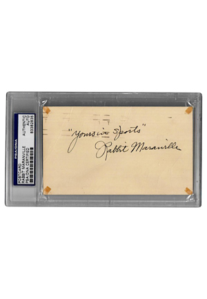Rabbit Maranville Autographed & Inscribed Encapsulated Post Card (JSA • PSA/DNA)
