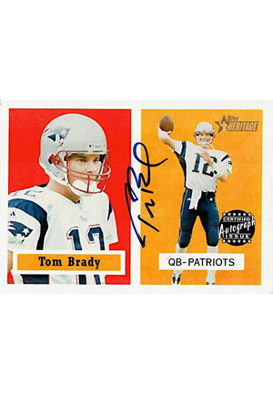2002 Topps Heritage Tom Brady Autographed Football Card (JSA)
