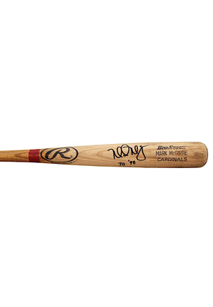 1998 Mark McGwire St. Louis Cardinals Game-Used & Autographed & Inscribed Bat (Full JSA • PSA/DNA GU9 • Historic 70 HR Season)