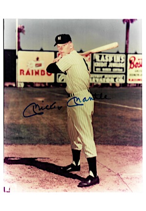 Mickey Mantle Single-Signed 8x10 Full Color Photo (JSA)