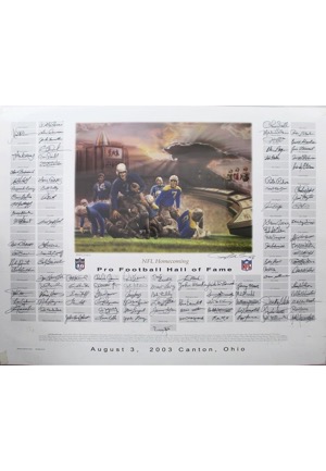 NFL Hall Of Famers Multi-Signed 40th Anniversary LE Print (JSA • PSA/DNA • 55/120)