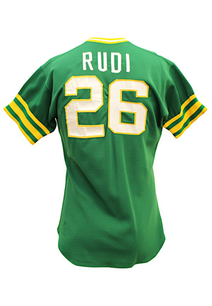 1975 Joe Rudi Oakland As Game-Used Green Alternate Jersey (Graded A10)