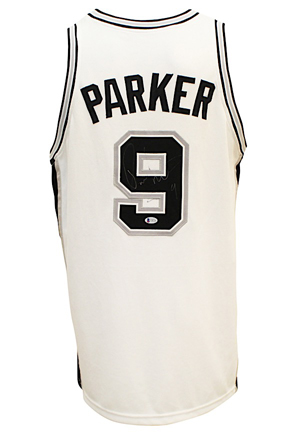 2004-05 Tony Parker San Antonio Spurs Game-Used & Autographed Home Jersey (Beckett • JSA)