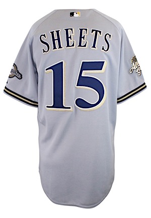 2002 Ben Sheets Milwaukee Brewers Game-Used & Autographed Road Jersey (JSA • All-Star Game Patch)