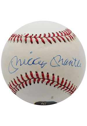 Mickey Mantle Single-Signed Portrait Ball (JSA)