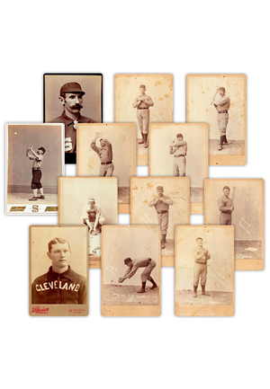 Late 1800s Cleveland Spiders & Others Baseball Cabinet Cards (12)