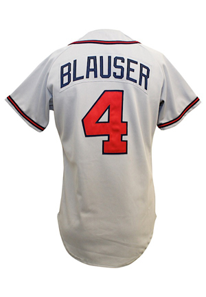 1992 Jeff Blauser Atlanta Braves Game-Used Road Jersey