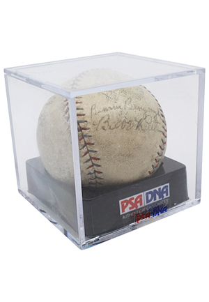 Babe Ruth & Benny Bengough Dual-Signed OAL Baseball (JSA • PSA/DNA Sticker)
