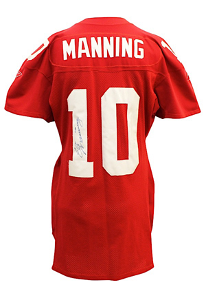 2004 Eli Manning New York Giants Team-Issued & Autographed Rookie Alternate Jersey (JSA)