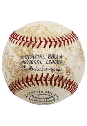 1973 Hank Aaron Game-Used Career #705 Home Run Baseball (Sourced From Teams Traveling Secretary • Lelands LOP)