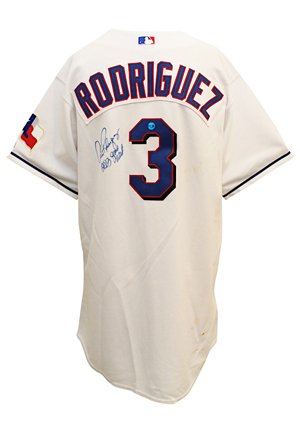 2003 Alex Rodriguez Texas Rangers Game-Used & Autographed Home Jersey (JSA • Rodriguez Hologram • MVP Season)