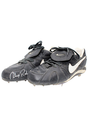 1994 Alex Rodriguez Seattle Mariners Rookie Game-Used & Dual-Autographed Cleats (JSA • PSA/DNA • Rodriguez LOA)