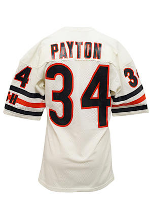 Mid 1980s Walter Payton Chicago Bears Game-Used Road Jersey (Multiple Repairs)