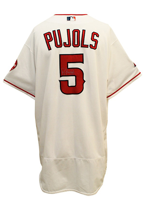 2016 Albert Pujols Los Angeles Angels Game-Used & Autographed Home Jersey (Full JSA • MLB Authenticated • Photo-Matched • Graded 10)