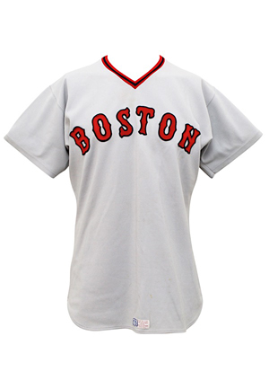 1975 Carlton Fisk Boston Red Sox Game-Used Road Jersey 