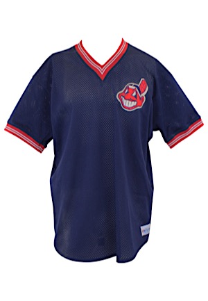 Circa 1990 Cleveland Indians Game-Used #47 BP Jersey Attributed To Jesse Orosco (Team Stamp)