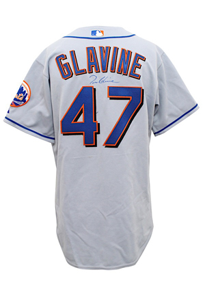 Mid 2000s Tom Glavine New York Mets Game-Used & Autographed Road Jersey (JSA)