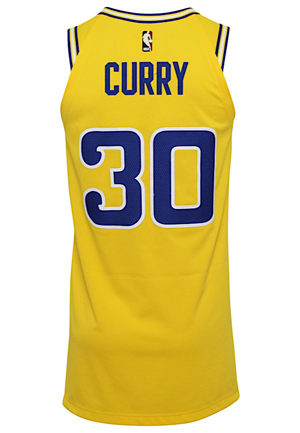 2018-19 Stephen Curry Golden State Warriors Game-Used HWC Jersey (NBA LOA • Photo-Matched & Graded 10)