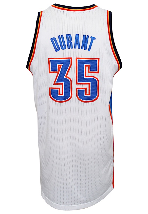 2015-2016 Kevin Durant Game used Oklahoma City Basketball Jersey - Memorabilia Expert Loa