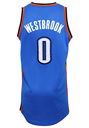 2012-13 Russell Westbrook Oklahoma City Thunder Game-Used Jersey (NBA LOA • Photo-Matched & Graded 10)