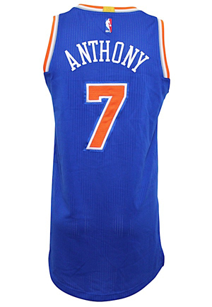 2015-16 Carmelo Anthony New York Knicks "Nueva York" Game-Used Jersey (NBA LOA • Photo-Matched & Graded 10)