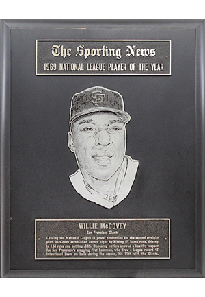 1969 Willie McCovey National League Player Of The Year Sporting News Award
